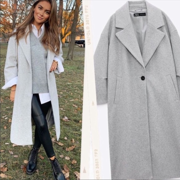 Zara Bloggers fav oversized grey Coat - Picture 3 of 16